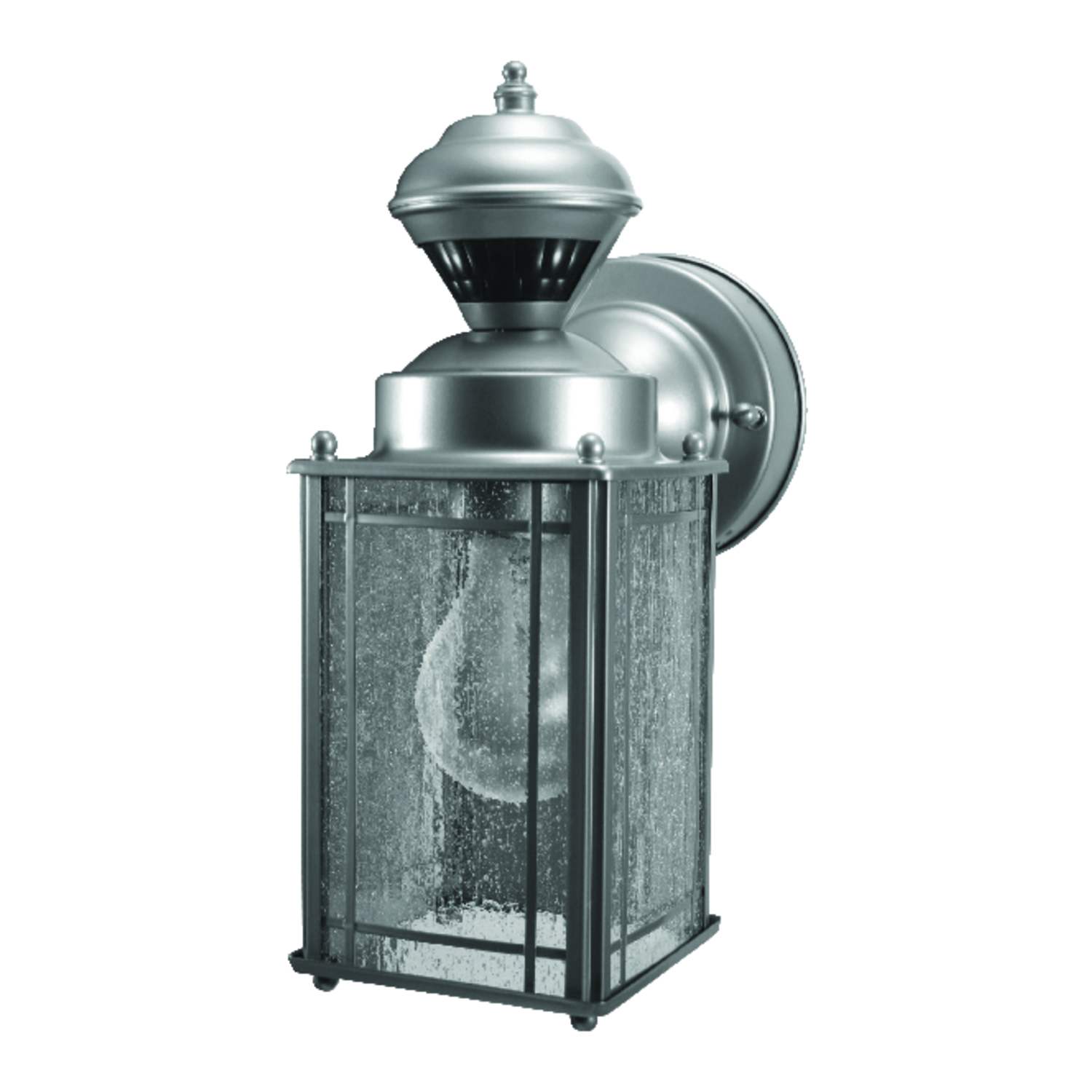 Heath Zenith Silver Motion-Sensing Incandescent Wall Lantern