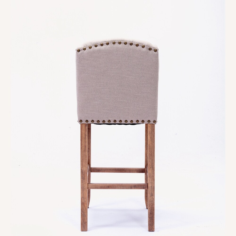 Bar Chairs with Tufted Upholstered Set of 2