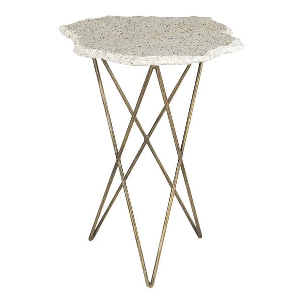 Aurelle Home Positini Modern Terrazzo Top Side Table