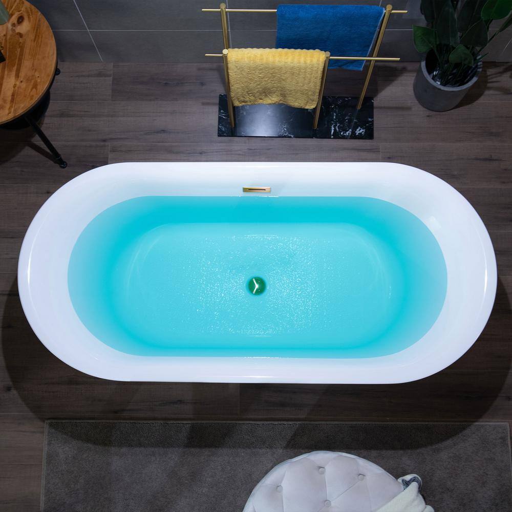 WOODBRIDGE Camden 67 in. Acrylic FlatBottom Double Ended Bathtub