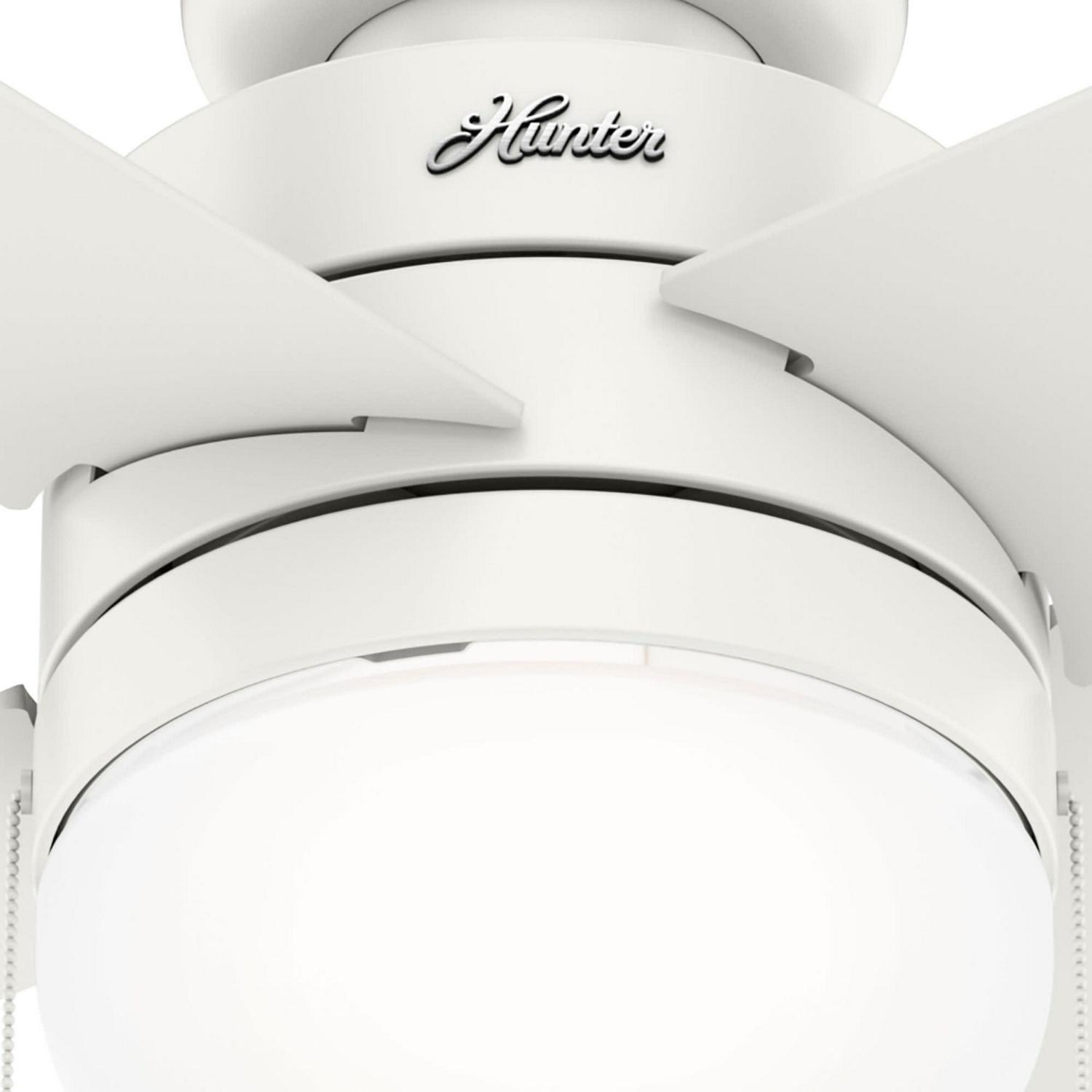 44in Timpani Ceiling Fan in Fresh White with LED Light Kit