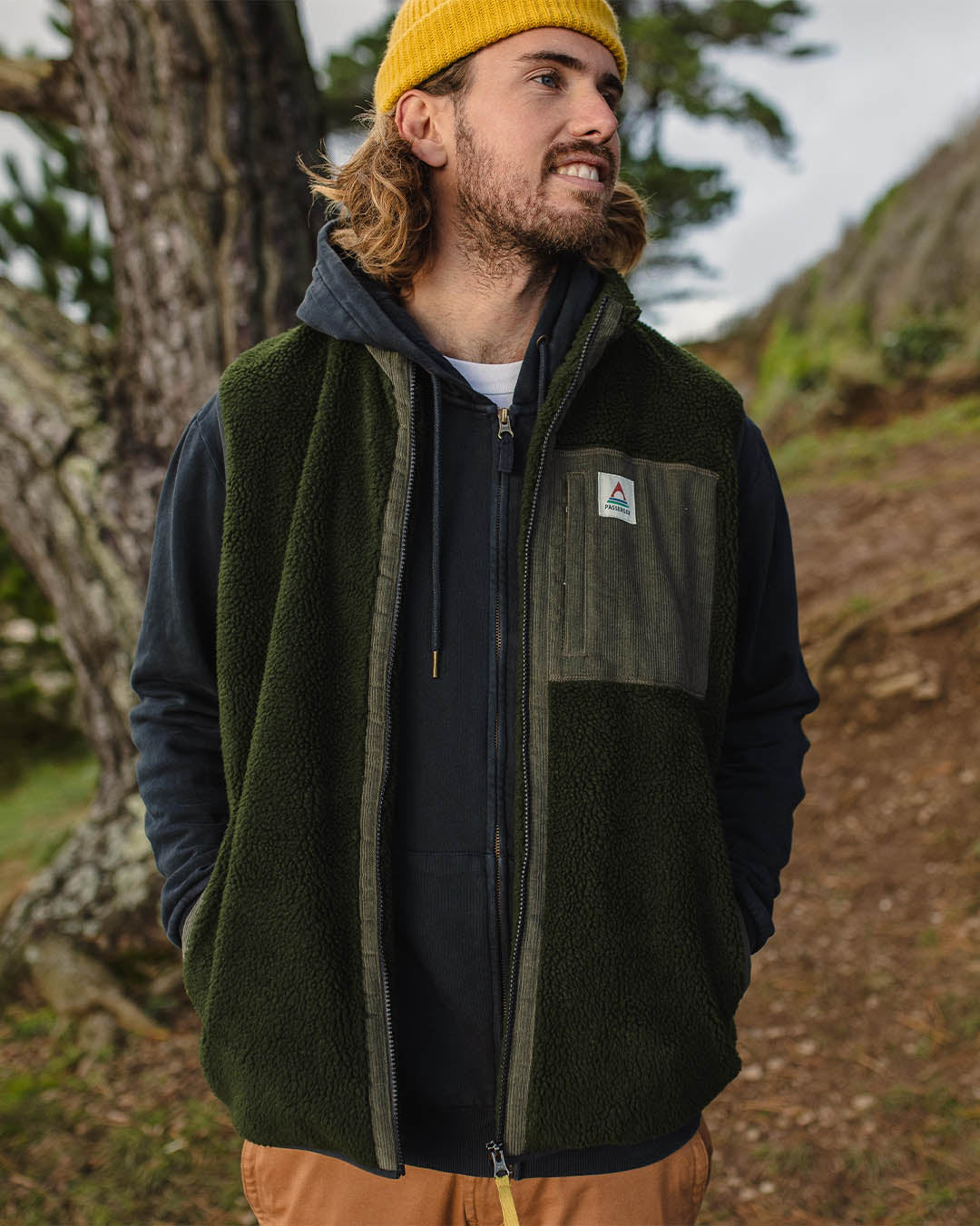 Canyon Recycled Deep-Pile Sherpa Vest - Fir Tree