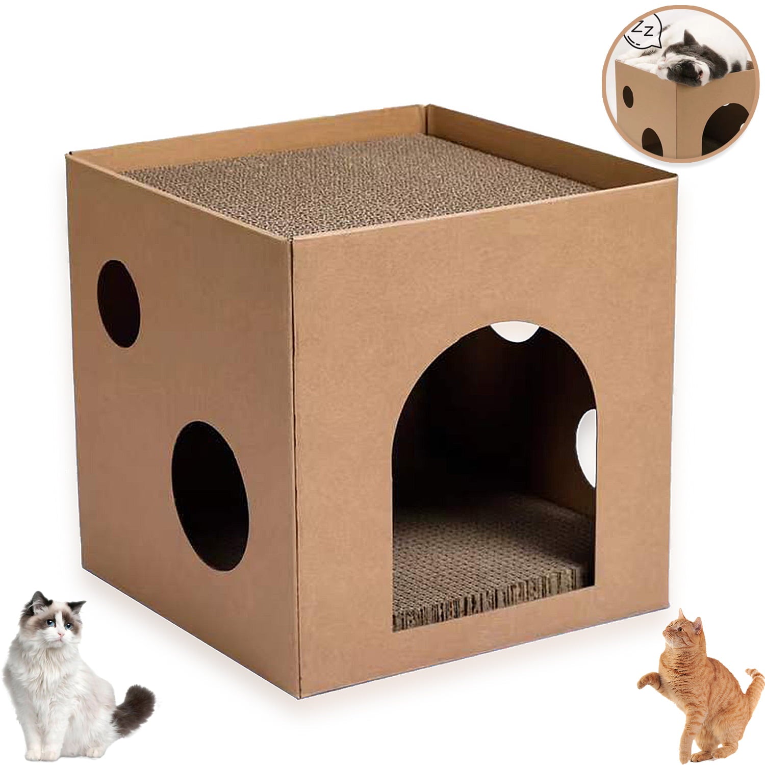 Cat Scratcher Cat Scratching Board for Indoor Cats， Small and Large， Cat Bed Cardboard Cat Scratcher with Premium Scratch Textures Design Reversible Use Durable Scratching Pad