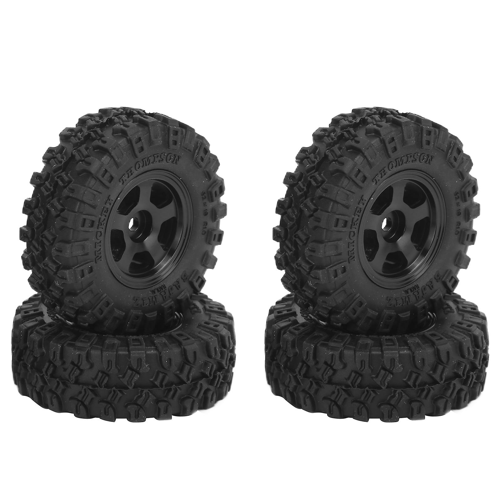 4 Pcs Rc Tires Wearresisting Rubber 1/24 Simulation Model Car Tire Cover For Axial Scx24black