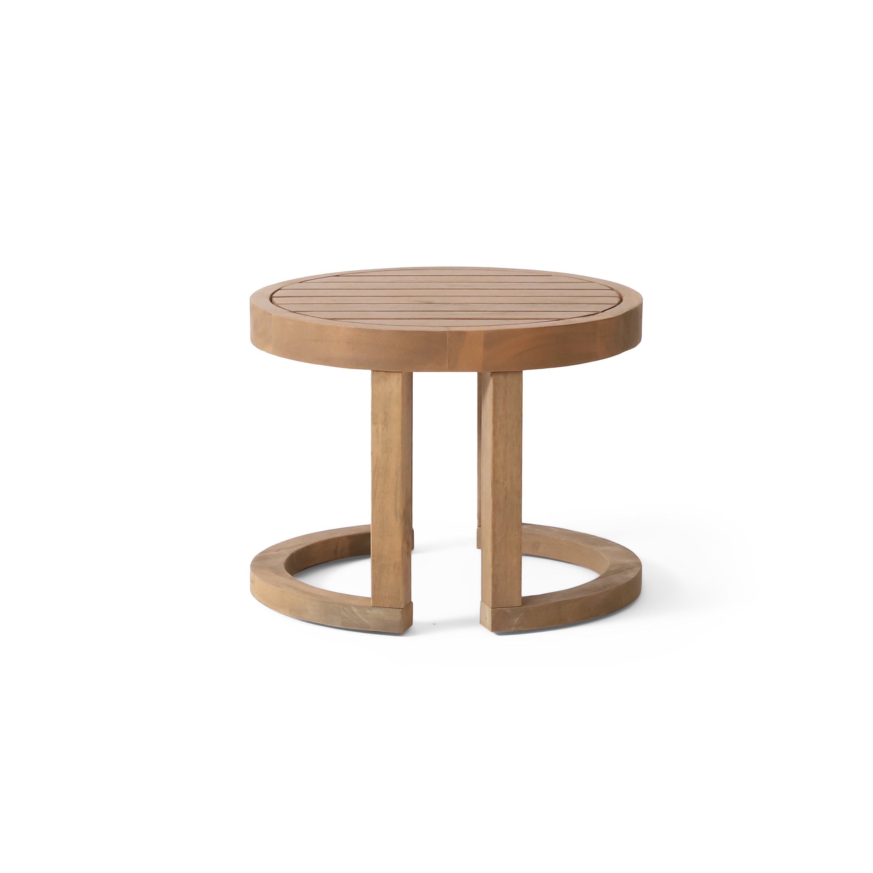 Aston Outdoor Acacia Wood Side Table, Brown Wash