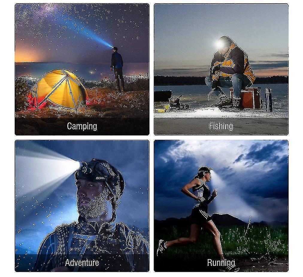 Rechargeable Head Torch Hight Bright 5000 Headlamp 18650 Batteries 4 Modes Headlight Led Usb Headtor