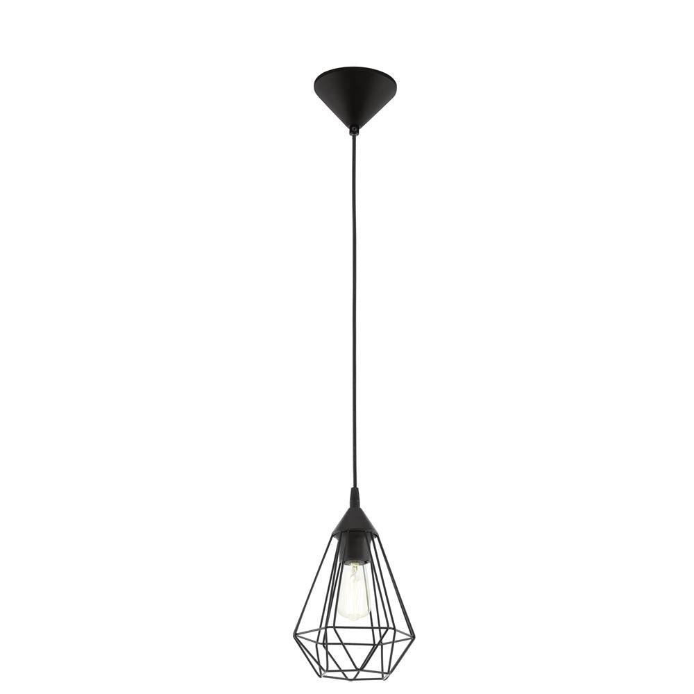 Eglo 94187 Tarbes Vintage Black Wire Cage 1 Lamp Pendant Light 175mm