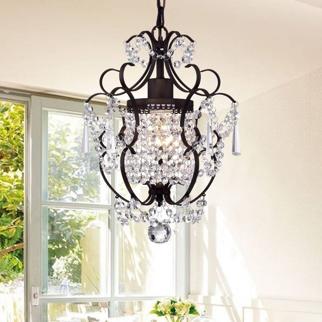 X 13 quot X 4 quot 1 light Rosalie Crystal Chandelier Brown Warehouse Of 