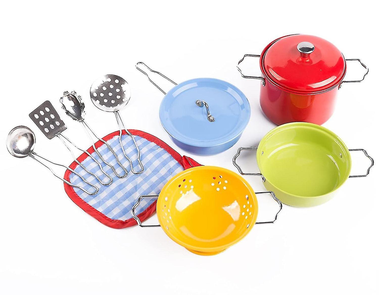 Stainless Steel Cookware Playset With Pots And Pans For Kids