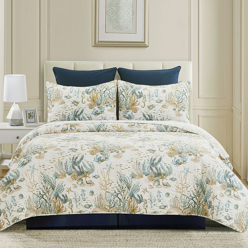 CandF Home Cerulean Shores Quilt Set with Shams