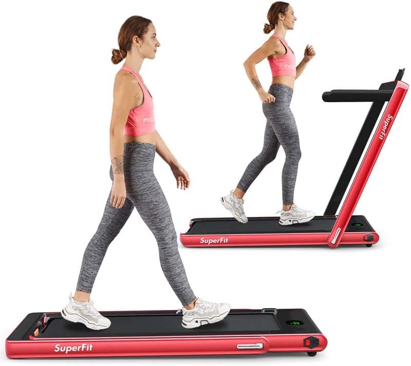 2 in 1 Folding Electric Treadmill for Home Gym, 2.25HP Under Desk Treadmill, Portable Walking Running Machine with Bluetooth Speaker