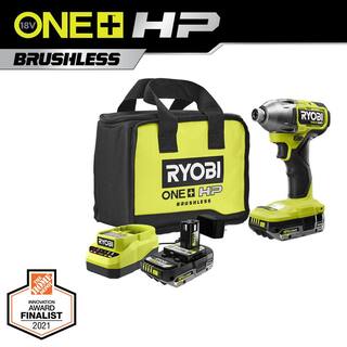 RYOBI ONE+ HP 18V Brushless Cordless 14 in. 4-Mode Impact Driver Kit w(2) 2.0 Ah HIGH PERFORMANCE Battery Charger Bag PBLID02K