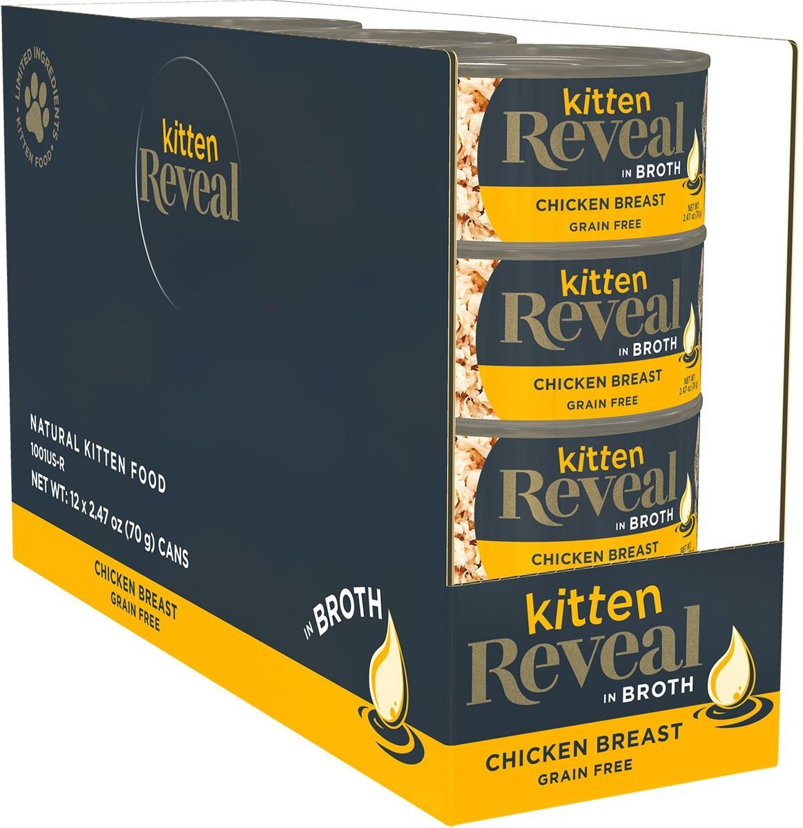 Reveal Natural Limited Ingredient Grain Free Chicken Breast in Broth Wet Kitten Food， 2.47-oz， case of 12