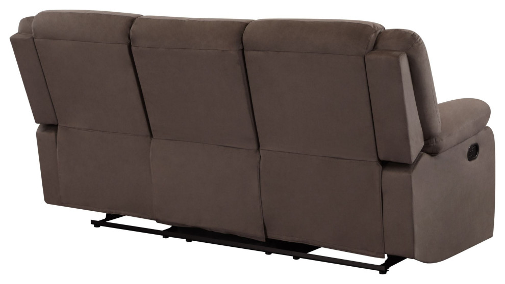 Callan Contemporary Microfiber Recliner Sofa   Transitional   Sofas   by Luxuriant Furniture  Houzz