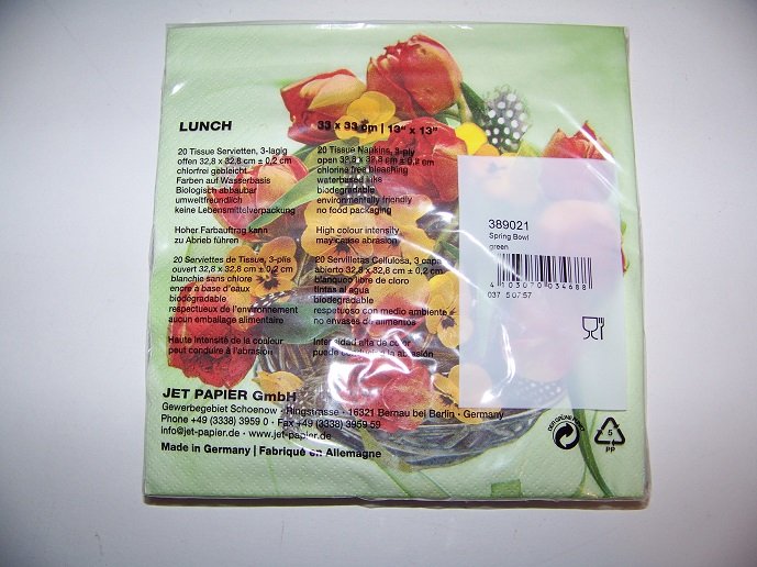 Ti-Flair Luncheon Napkins Spring Bowl 20ct Pkg.