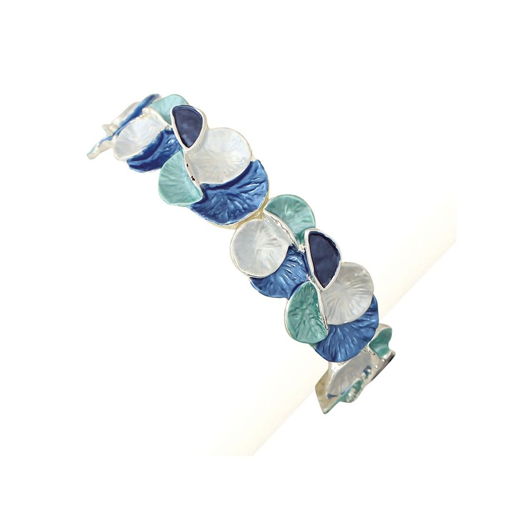 Periwinkle by Barlow  Blue & Teal Multicolor Disc Cuff Bracelet