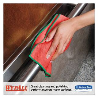 WYPALL 15-34 in. x 15-34 in. Microfiber Cloth Reusable in Red (6-Pack 4-PackCarton) KCC83980