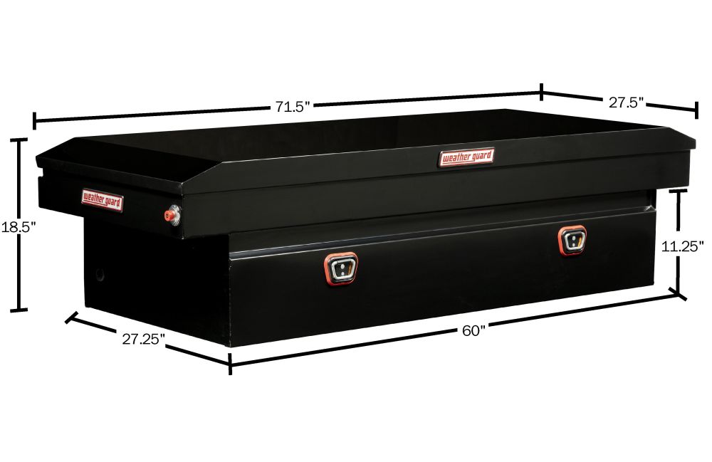 Weather Guard Saddle Box Steel Full Extra Wide Gloss Black ;