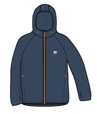 Vertical Full Zip Hooded Recycled Fleece - Dark Denim