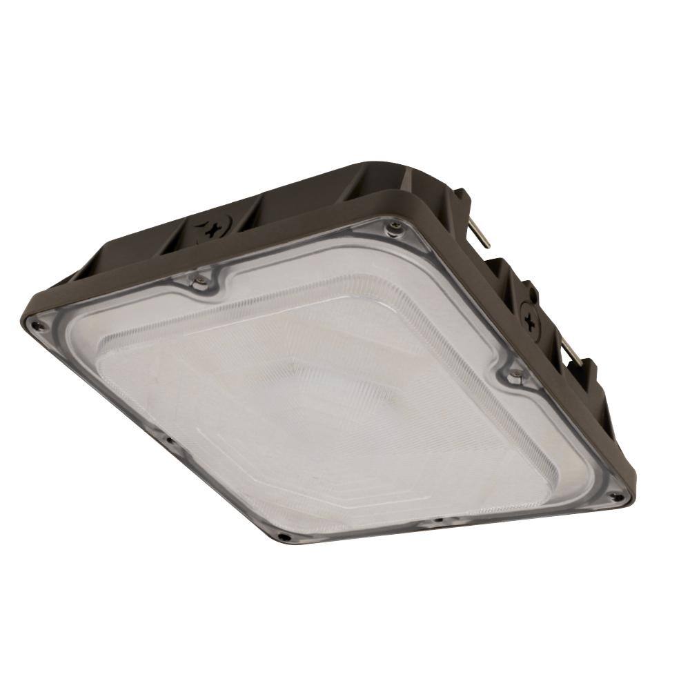 Commercial Electric 300-Watt Equivalent Integrated LED Bronze Commercial Grade Ceiling 4200 Lumens Outdoor Security Canopy Light 5000K S10CNPY850BZHD