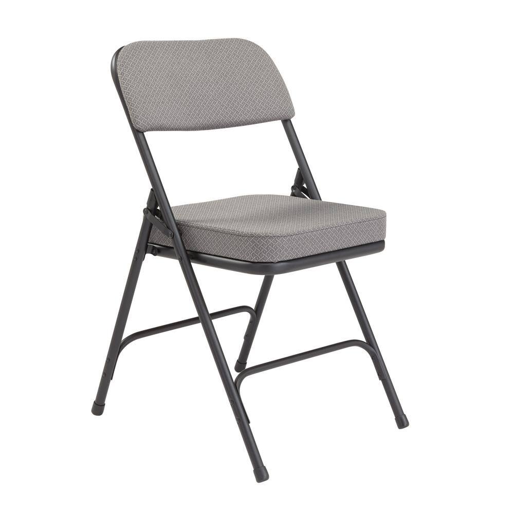 National Public Seating Charcoal Fabric Padded Seat Folding Chair (Set of 2) 3212