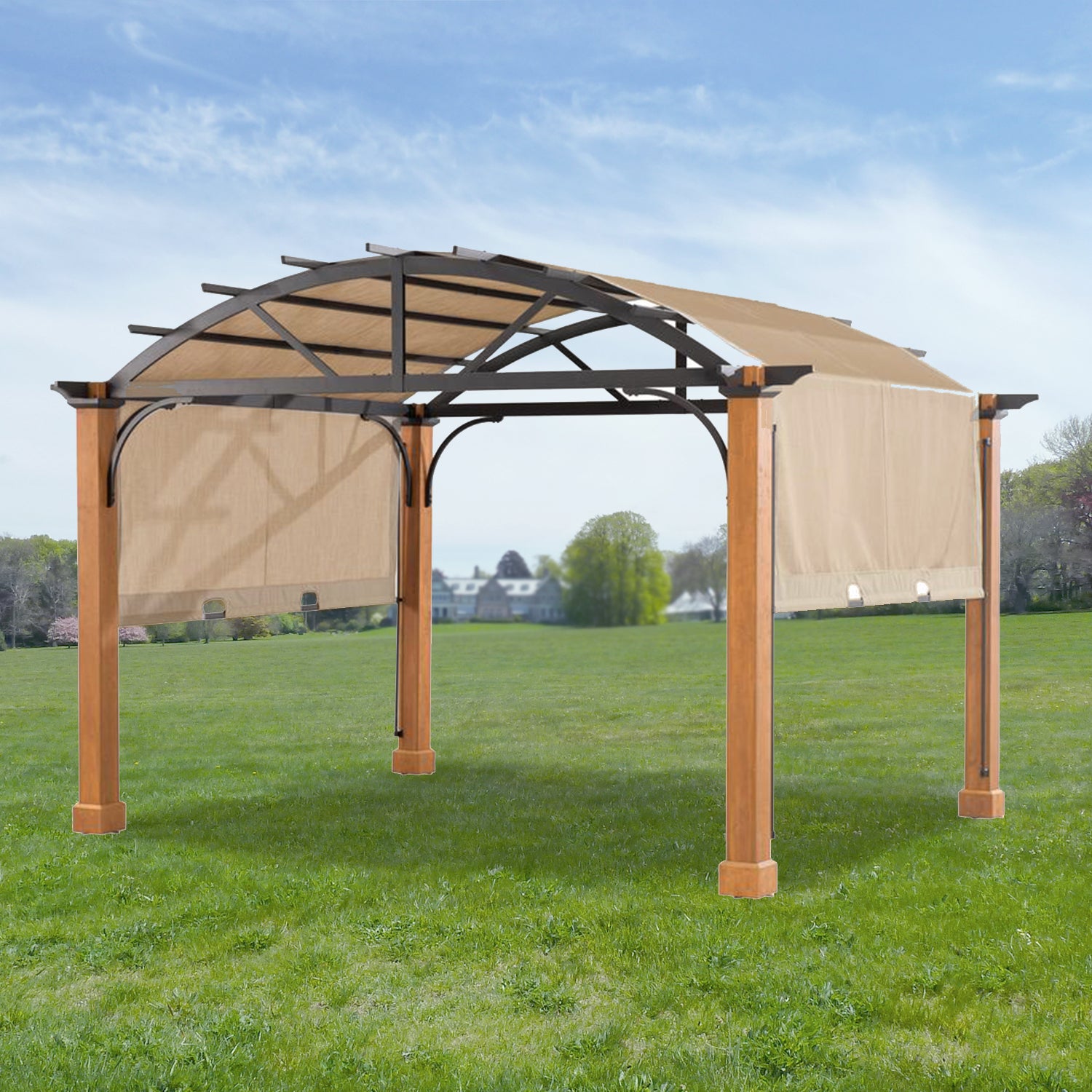 Garden Winds Replacement Canopy Top Cover for the Longford Wood Archway Pergola - Riplock 500