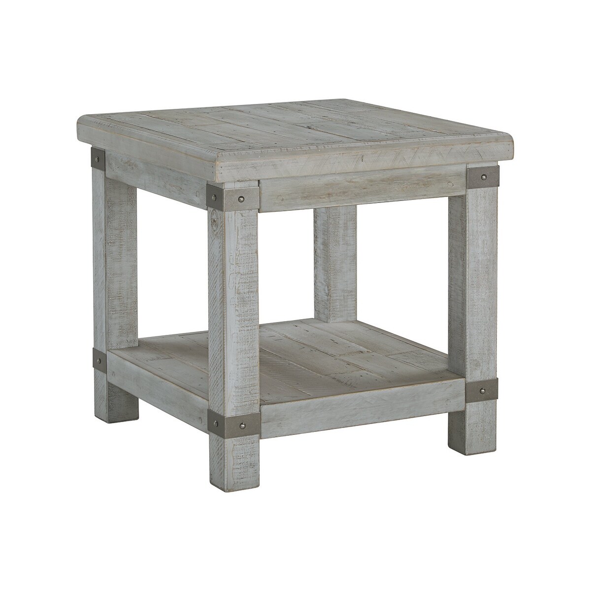 Carynhurst Casual Rectangular End Table White Wash Gray