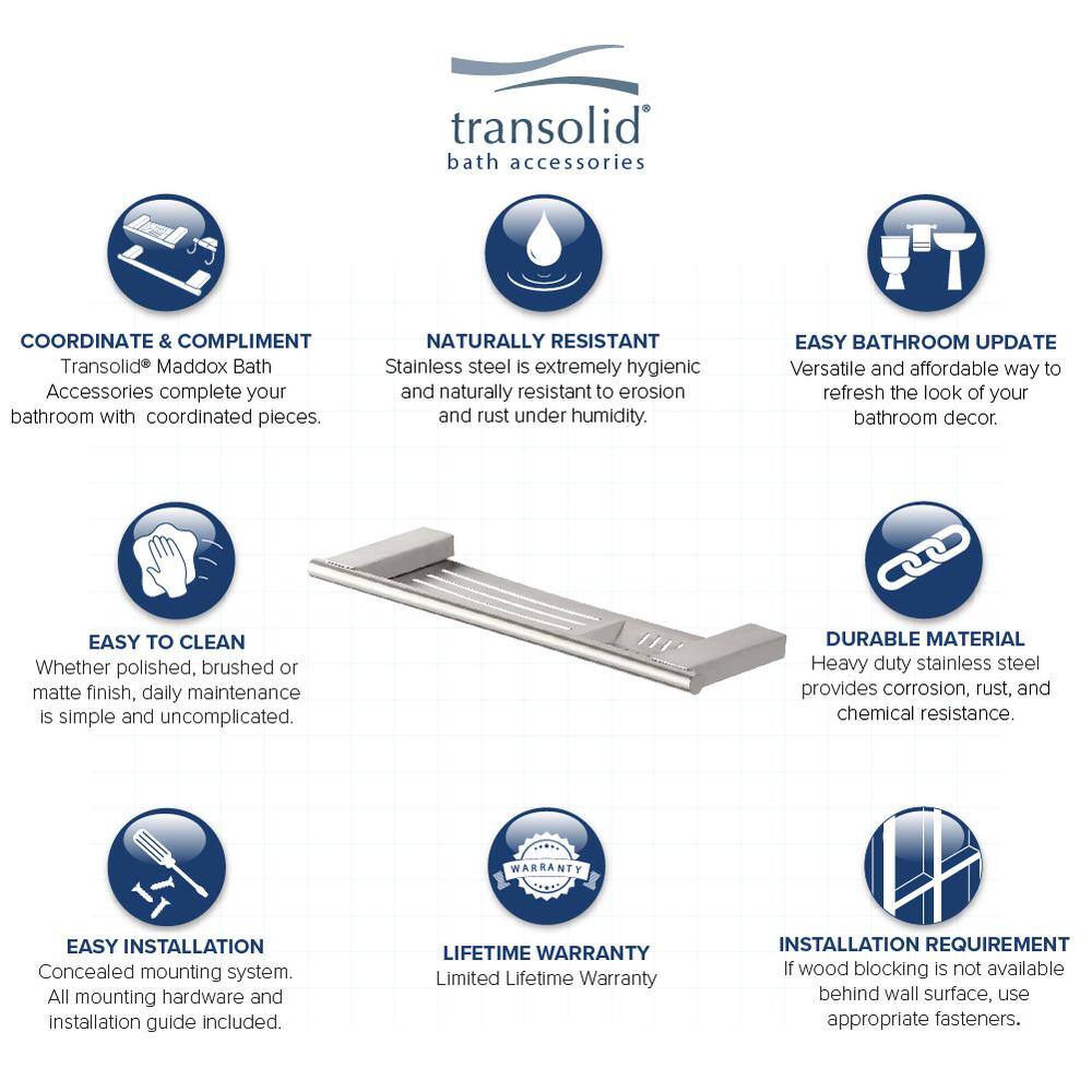 Transolid Maddox Wall-Mount 16 in. Soap Dish MSD16-BS