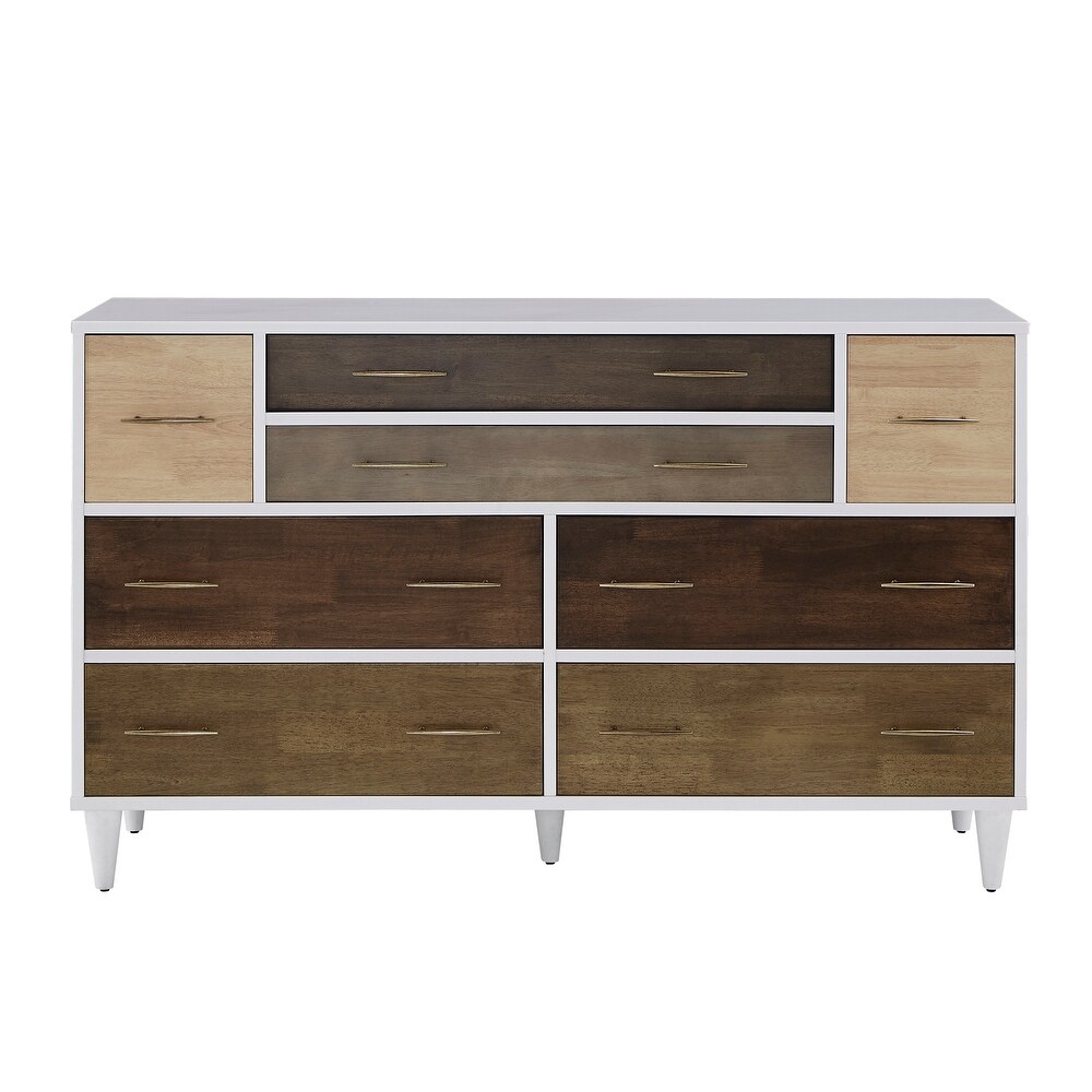 Prudence White and Natural Finish 8 Drawer Dresser by iNSPIRE Q Modern