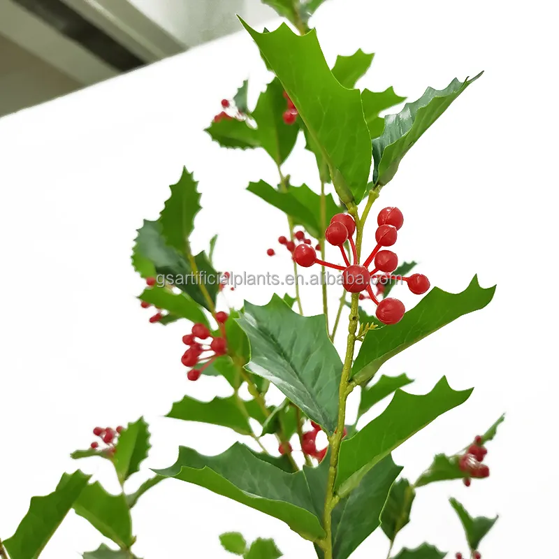 Modern Christmas Decoration 155Cm Artificial Plant Small Red Berries Faux Christmas Tree For Coffee Shop Office Tabledecoration