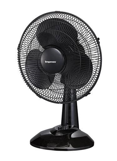 Impress 12-inch 3-speed oscillating desk fan black -IM-713B