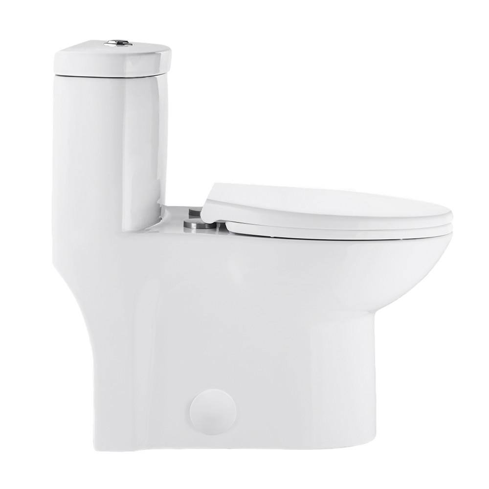 Swiss Madison Sublime 1-piece 1.11.6 GPF Touchless Retrofit Dual Flush Elongated Toilet in Glossy White Seat Included SM-1TK205