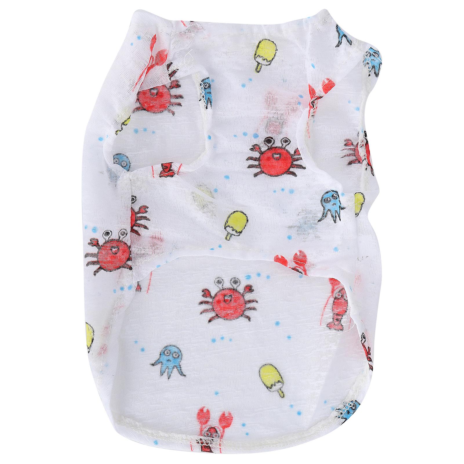 Pet Summer Clothes Little Pig Printed Breathable Shirt Nonsticky Dog Puppy Soft Clothesunderwater World Xs