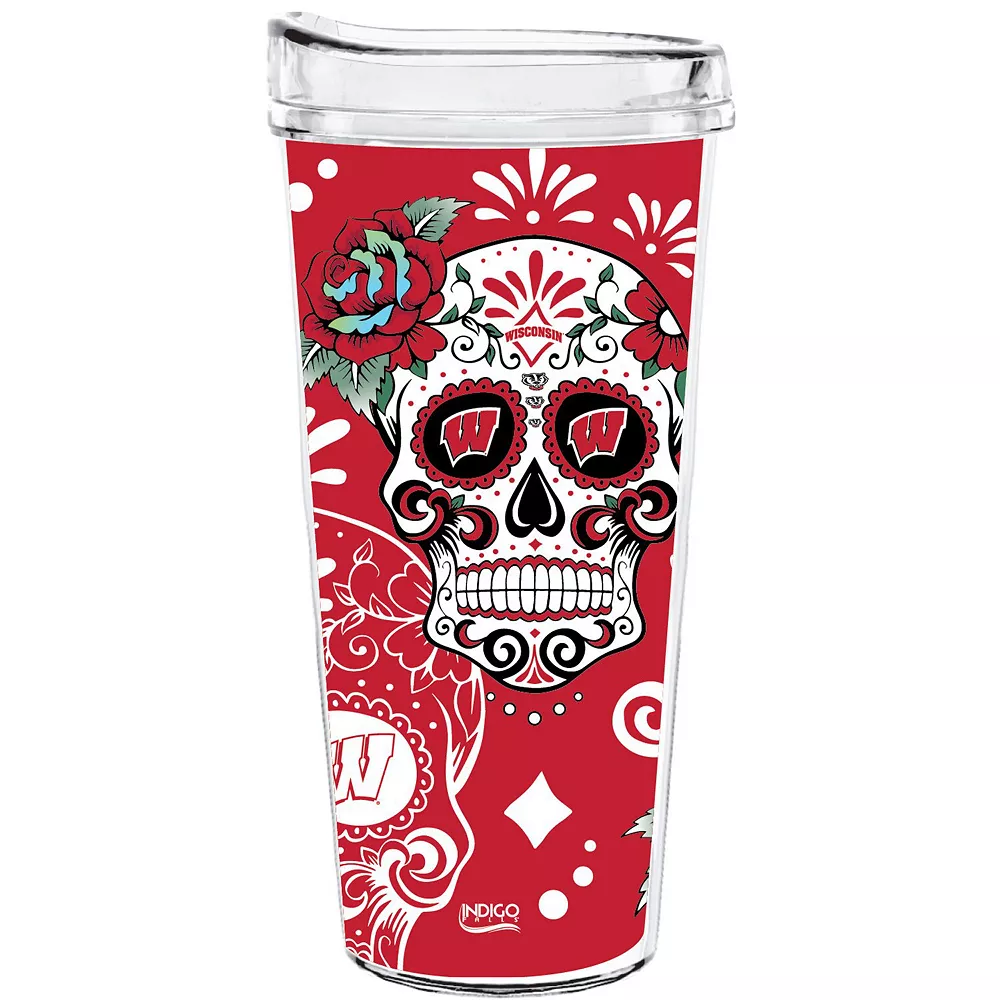 Wisconsin Badgers 22oz. Día de los Muertos Tumbler