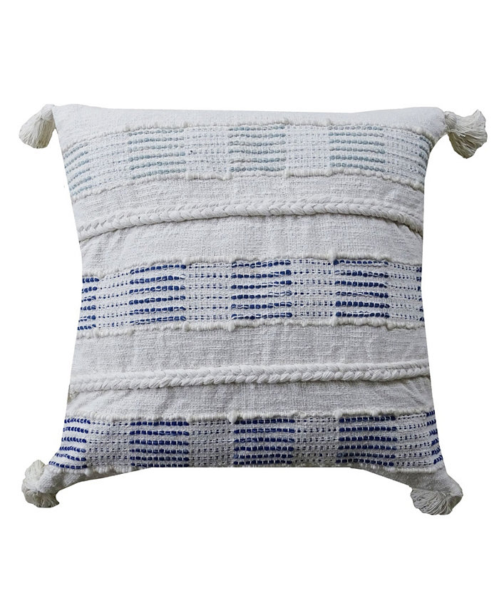 Vibhsa Chicos Home Handloom Woven Decorative Pillow， 22 x 22