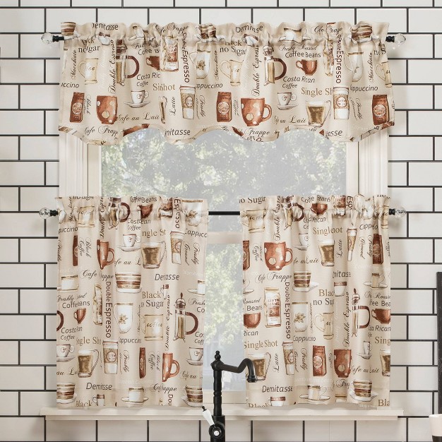 Bristol Coffee Shop Semi sheer Rod Pocket Kitchen Curtain Valance And Tiers Set Ivory No 918