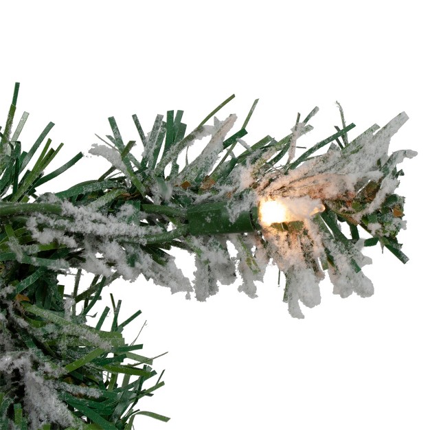 Pre lit Flocked Victoria Pine Artificial Christmas Garland Clear Lights