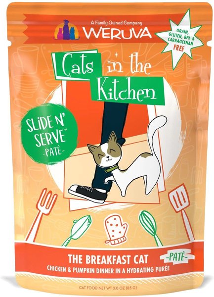 Weruva Cats in the Kitchen The Breakfast Cat with Chicken and Pumpkin Grain-Free Cat Food Pouches