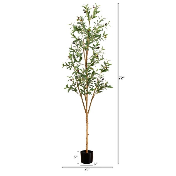 6' Artificial Olive Tree with Natural Trunk