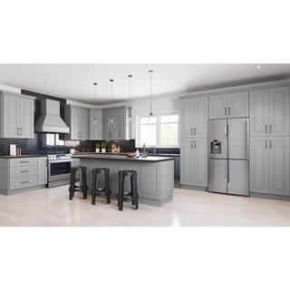 Home Decorators Collection Grayson Pearl Gray Plywood Shaker Stock Assembled Corner Kitchen Cabinet Diagonal Soft Close 24 in. x 36 in. x 12 in. WA2436L-GPG