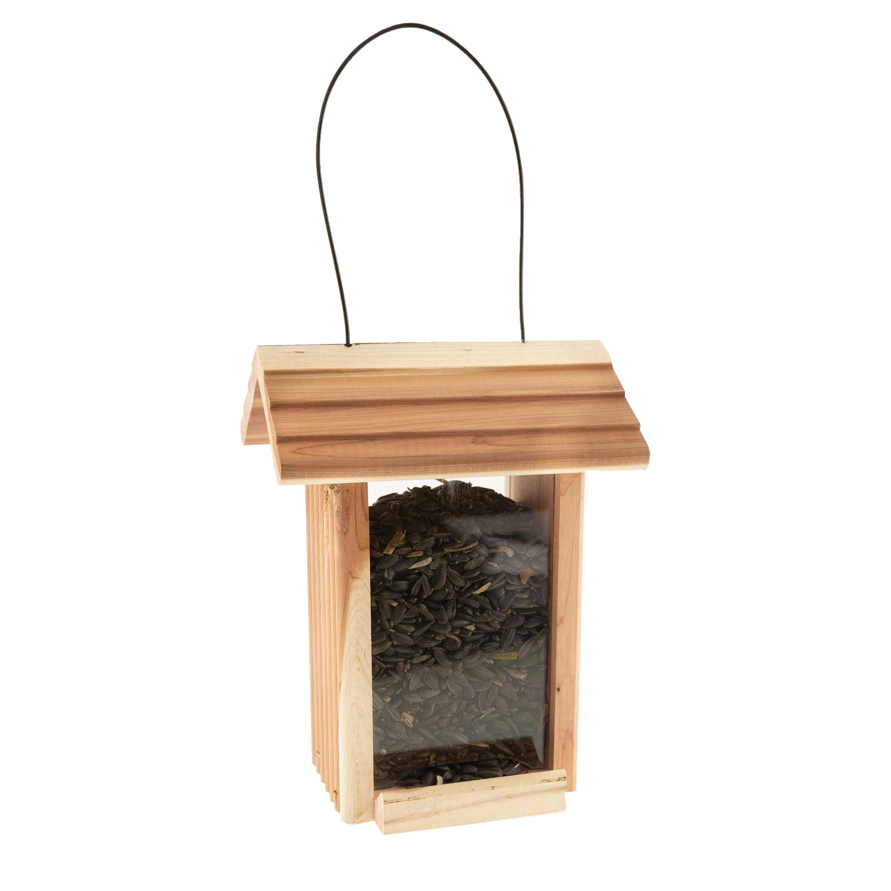 Pennington Red Cedar Dinette Wild Birds Hopper Feeder， 1.25 lb Seed Capacity