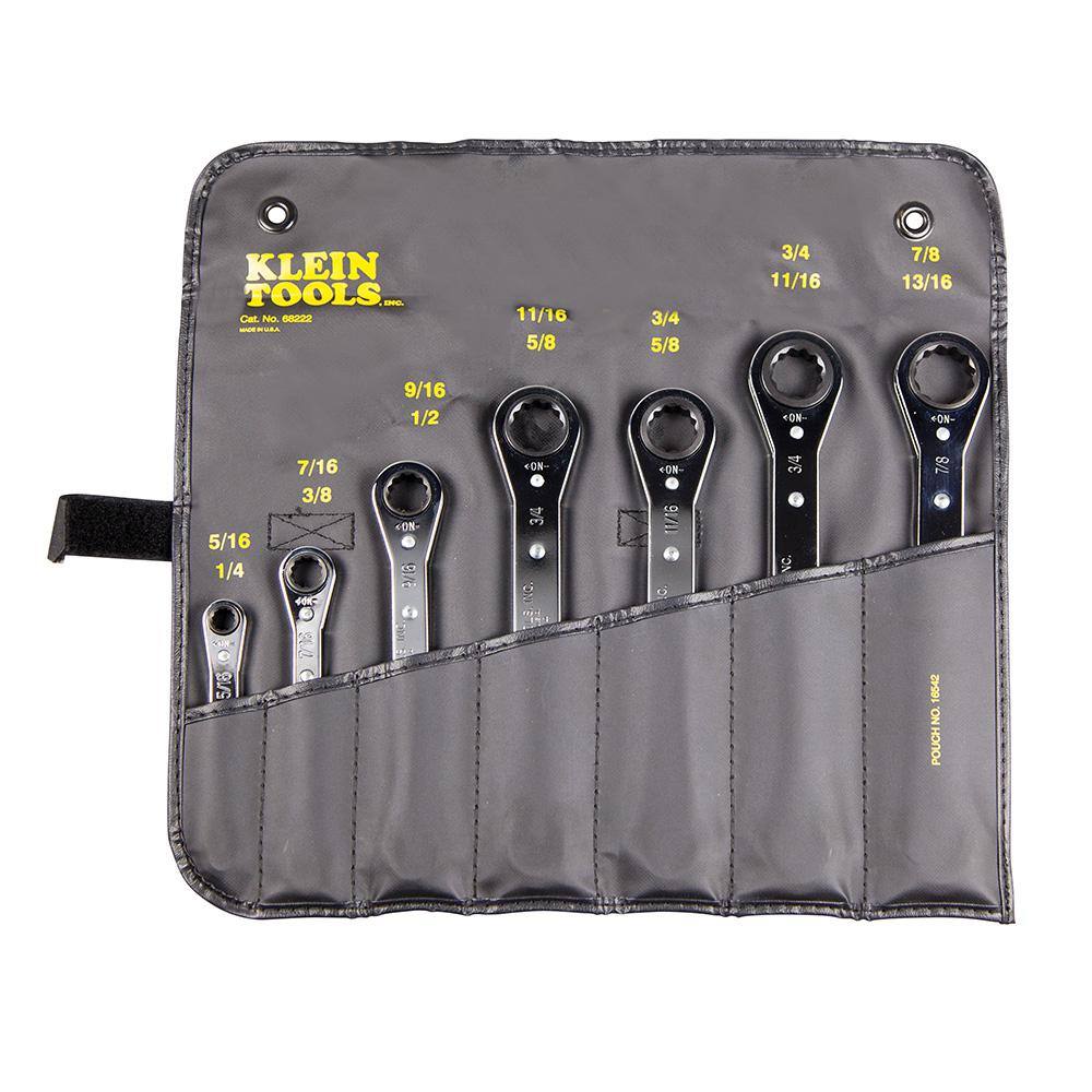 Klein Tools 7-Piece Ratcheting Box Wrench Set 68222