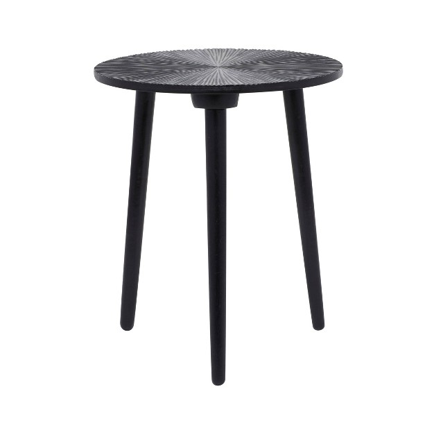 Contemporary Mango Wood Accent Table Black Olivia amp May