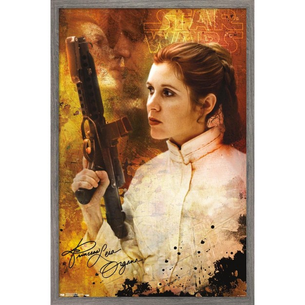 Trends International Star Wars Saga Princess Leia Signature Framed Wall Poster Prints