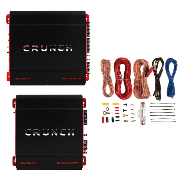 Crunch 4 Channel 1000w A b Class Stereo Amplifier amp 2 Channel Amp amp Wiring Kit