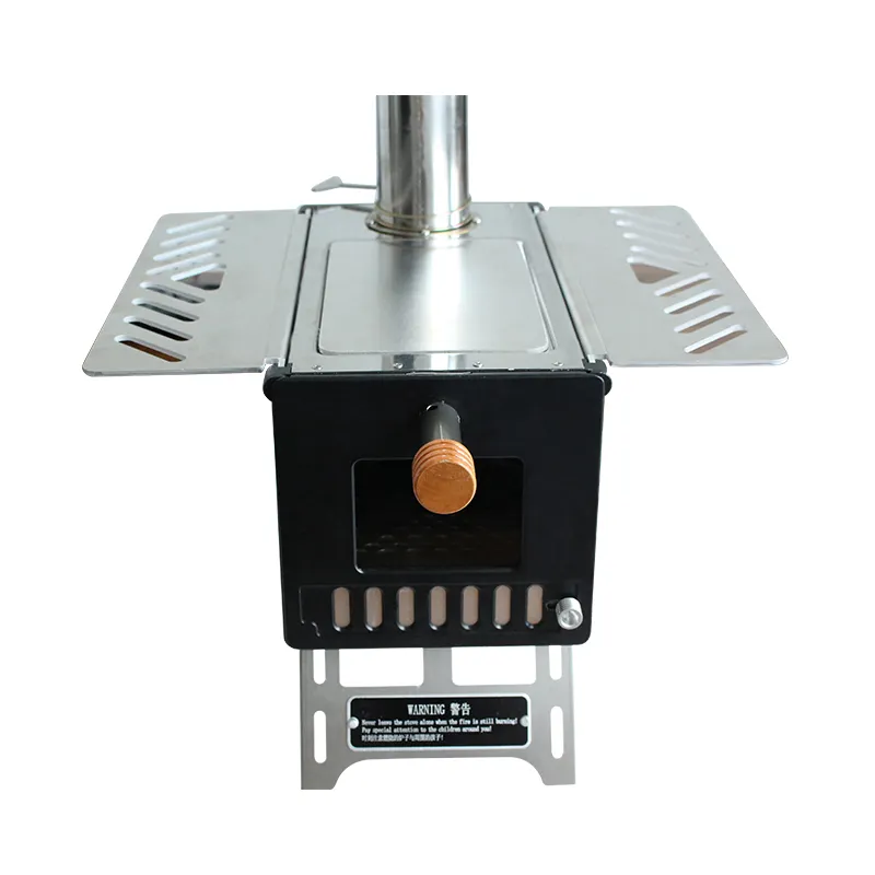 Stainless steel wood burning tent stove for outdoor cooking