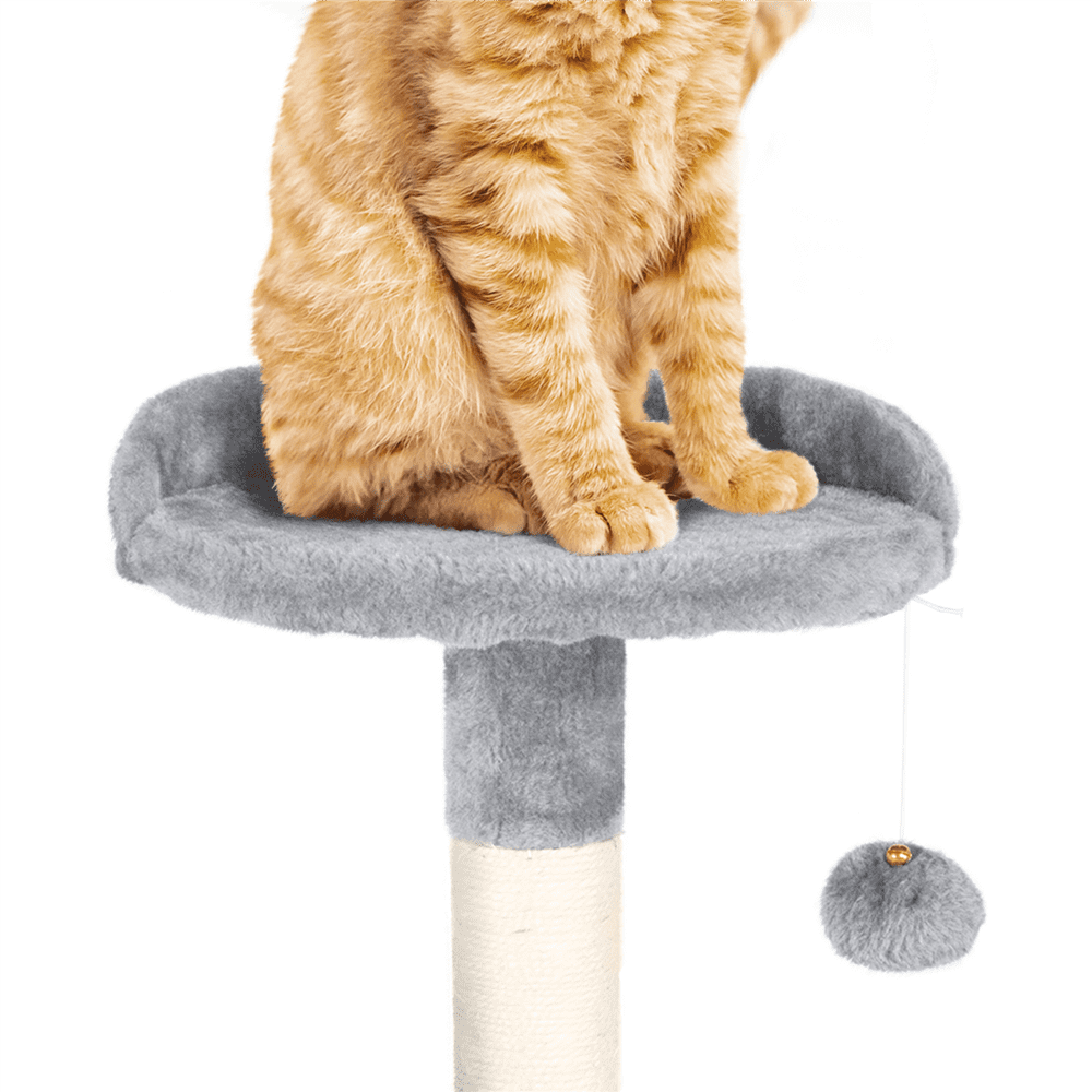 Easyfashion 51'' Multilevel Cat Tree with Condo， Light Gray