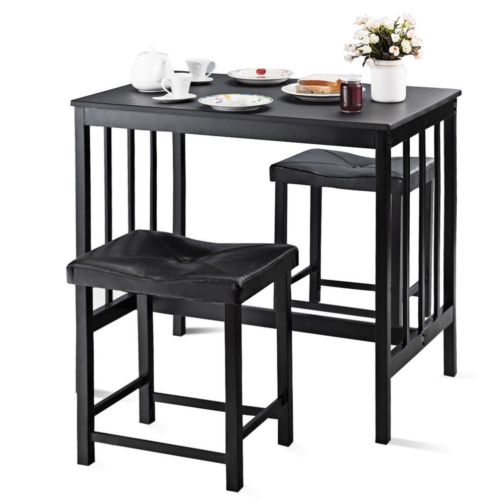 Costway 3 PCS Modern Counter Height 32.5'' Dining Set Table and 2