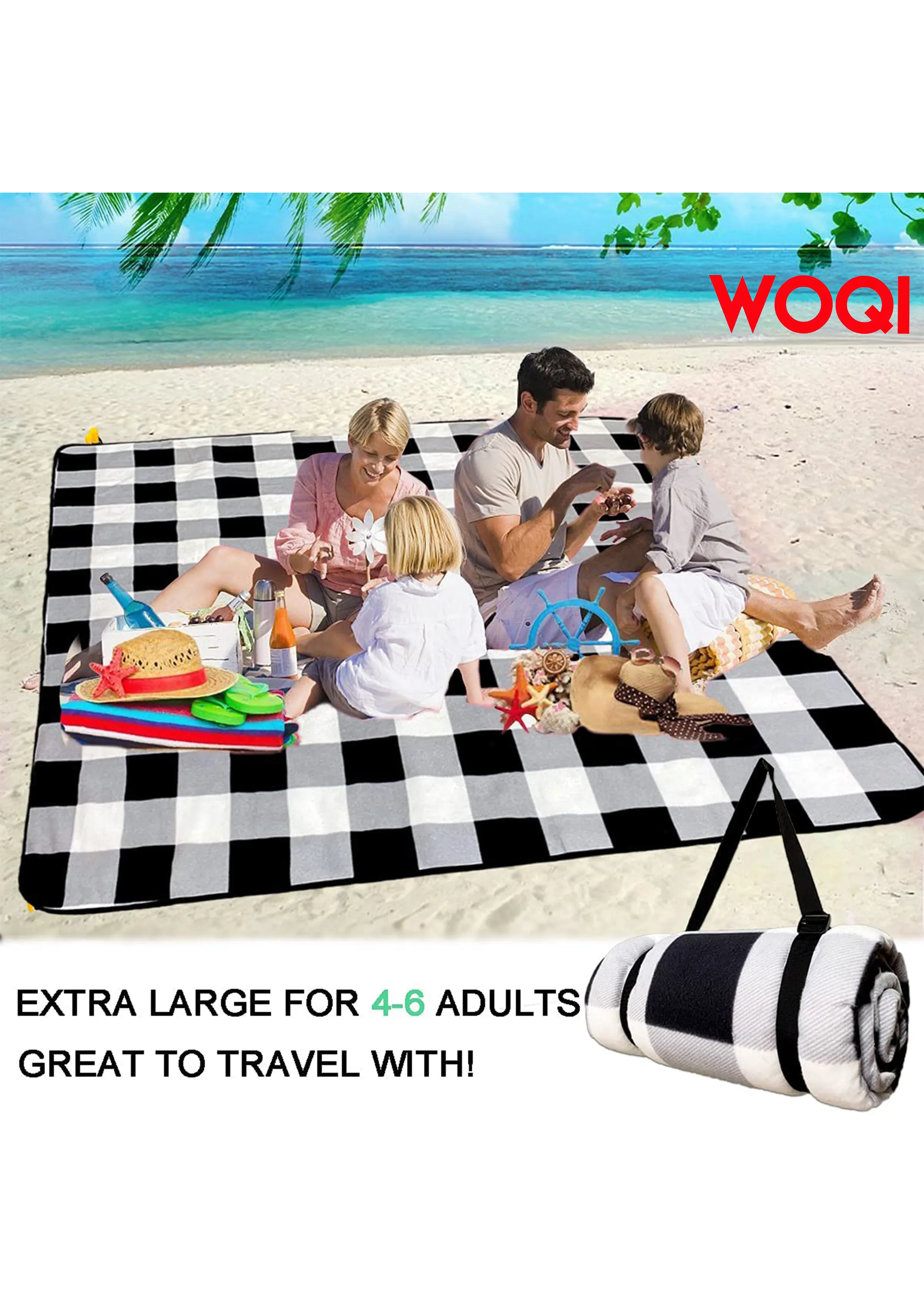 Woqi outdoor adventure  Waterproof   Blanket   durable picnic  blanket   machine washable easy fold