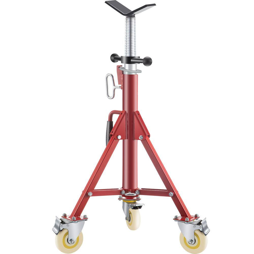 VEVOR Pipe Jack Stand wCasters 882 lbs. V Head Pipe Stand Adjustable Height 28 in. to 52 in. Folding Pipe Stands 18 12 in. GJGJXDL1107AV65OSV0